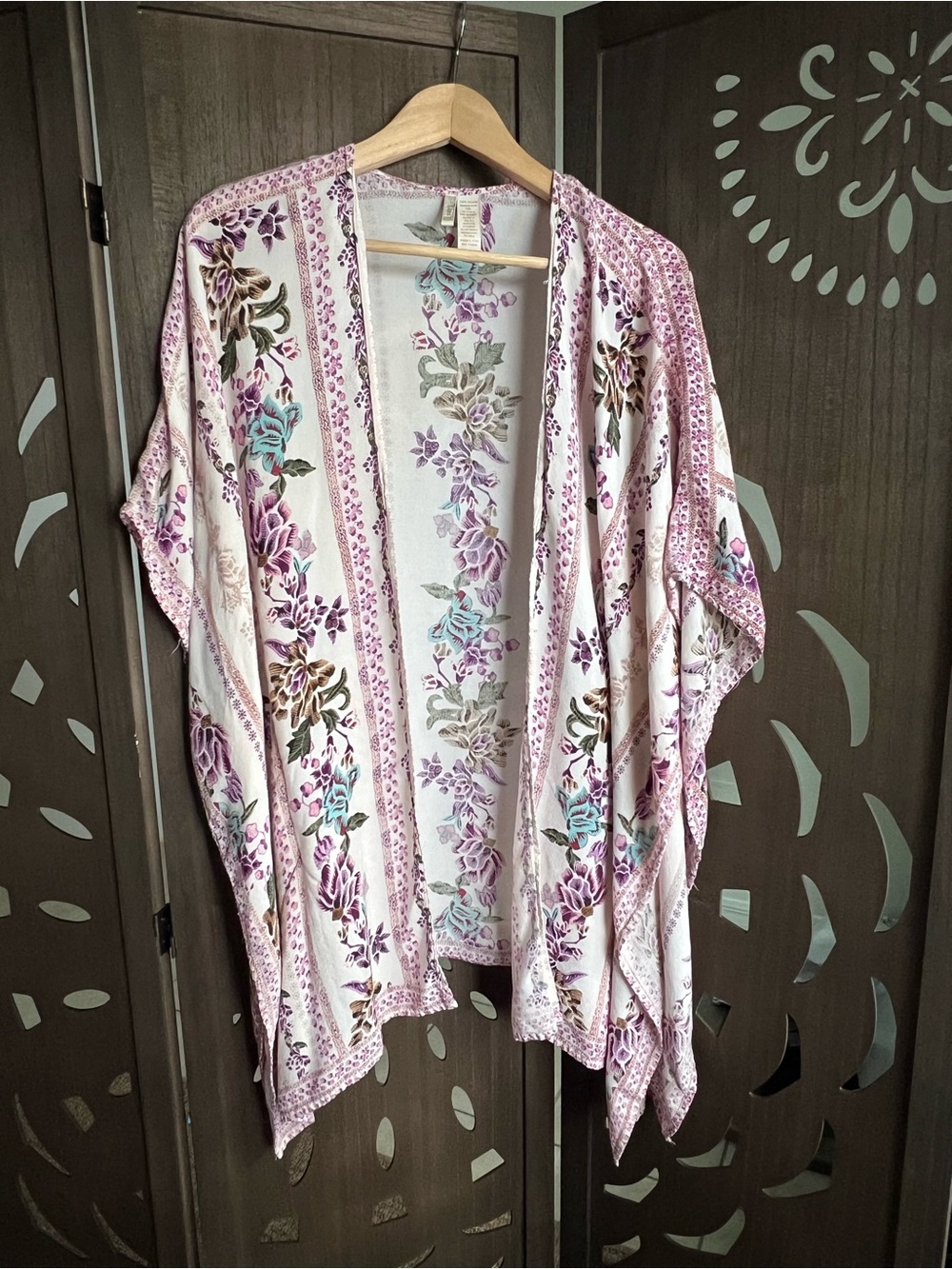 Japna Floral Kimono Cardigan One Size Boho Duster Festival Layer Cover up